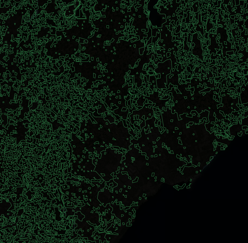 Greater Toronto Area visual display of forestry content relative to urban spaces
