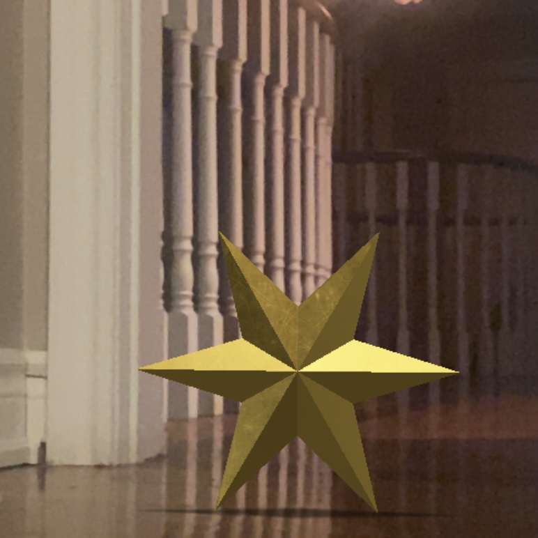 Star on a wood floor